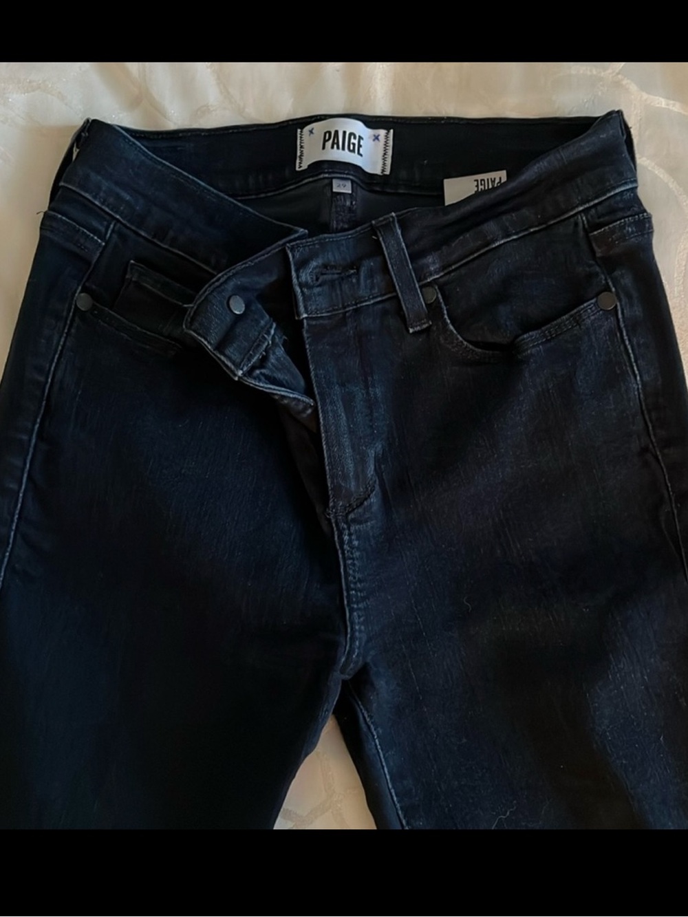 PAIGE Dark Blue Denim Skinny Jeans